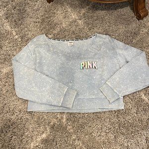 Pink cropped top sweater